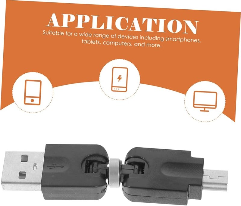 Mini USB to USB Adapter 360 Degree Rotating OTG Cable for Power Bank Laptop Mobile Device - Image 4